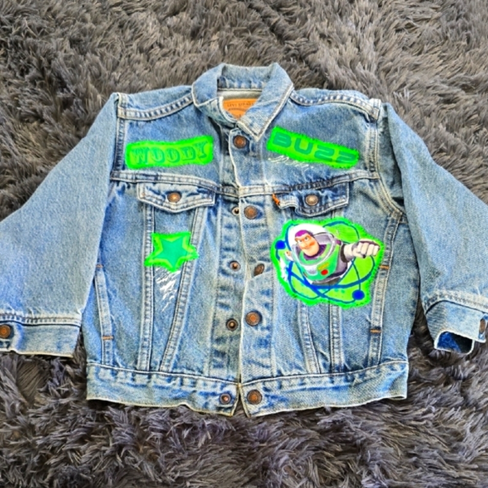 Signature by Levi Strauss Blue Jean Jacket with Green Accents